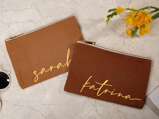 Makeup Bag Personalized, Custom Name Cosmetic Bag, Bridesmaid Gifts Proposal, Best Gifts for Her, Christmas Gift, Holiday Hosting Gift