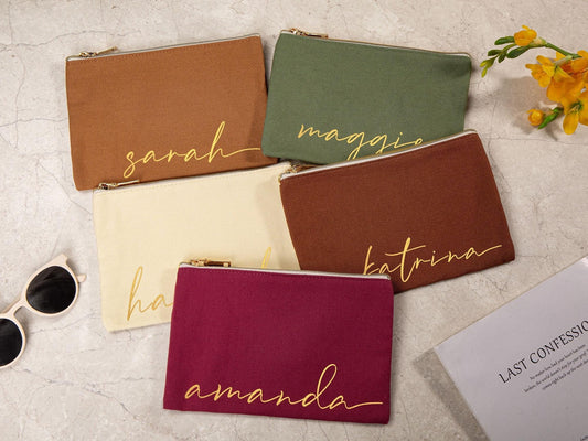 Custom Name Cosmetic Bag, Makeup Bag Personalized,Holiday Hosting Gift,Bachelorette Party Gifts,Bridesmaid Gifts Proposal,Best Gifts for Her