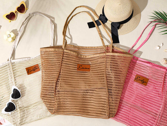 Beach Bag for Girls Trip, Bridesmaid Beach Tote Bags, Custom Bachelorette Trip Gifts for Her, Summer Hobo Bag, Bridesmaid Proposal Bags
