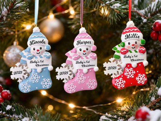 Personalized Baby's First Christmas Ornament,  Baby’s Christmas Ornament,First Christmas Keepsake,Christmas Gifts for Kid,New Baby Gifts