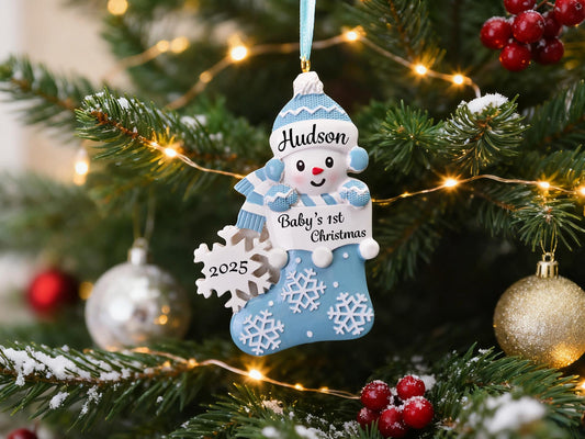 Personalized Baby First Christmas Ornament,  Baby Boy Girl Christmas Ornament,First Christmas Keepsake,Gift for Newborn Baby,Gift for Kid